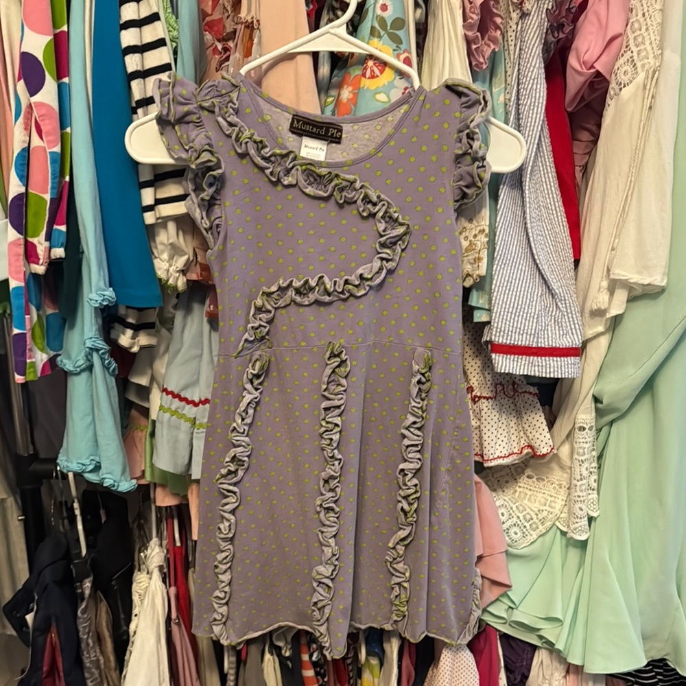 Mud pie Lavender Dress with Lime Accents